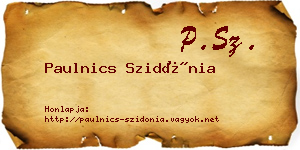 Paulnics Szidónia névjegykártya